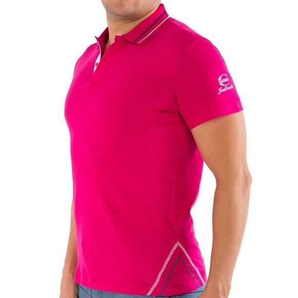 New Just Cavalli XXS / 44 Men Classic Polo Pink T-Shirt Button-up Collar Top - Picture 3 of 5